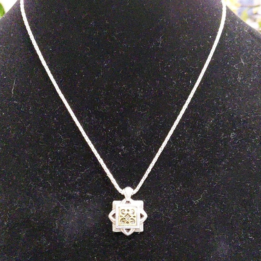 Chic Silver Plated and Gold Plated Pendant Necklace. 17in-19in long. I do not...